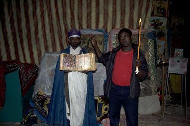 The priest showed us some of the monastery's relics.
